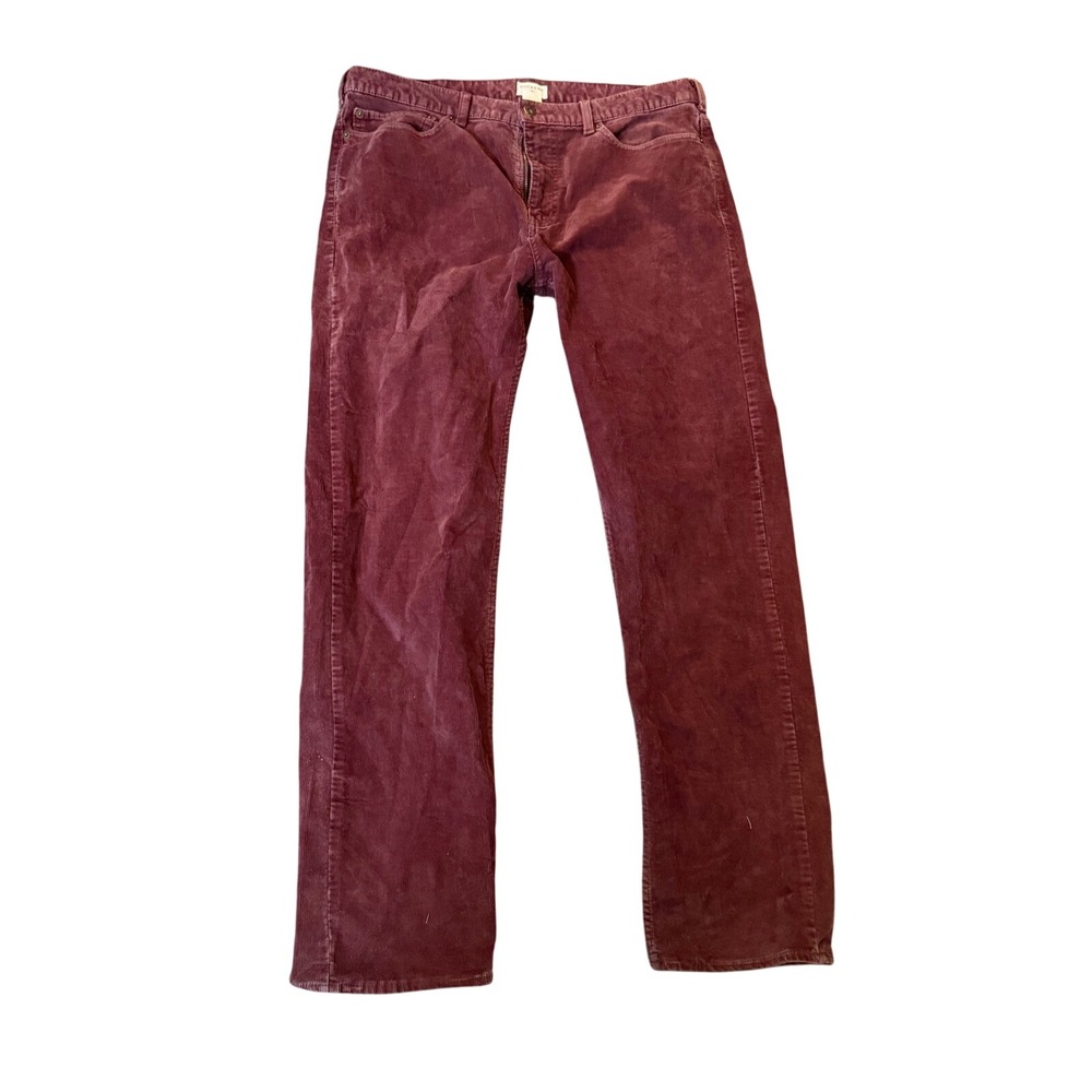 Dockers Men's Corduroy Pants Straight Fit Burgundy Red Size 36x32